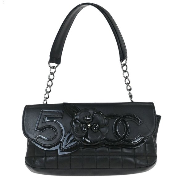 Chanel Black Lambskin No.5 Choco Bar Shoulder Bag 115987 - Picture 1 of 10